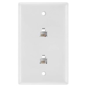 RJ11 FACEPLATE DOUBLE